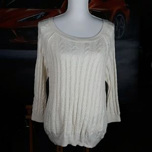 American Eagle Beige Cableknit Sweater M/M